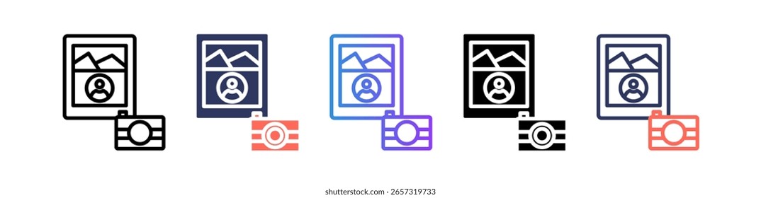 Icono de álbum de fotos Ilustración vectorial múltiple