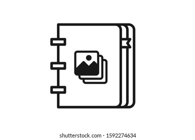 Photo album icon vector isolate 