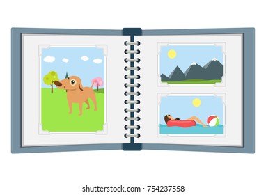 photo album vector flat design isolated on white background