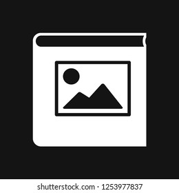 Photo album vector icon on white background.