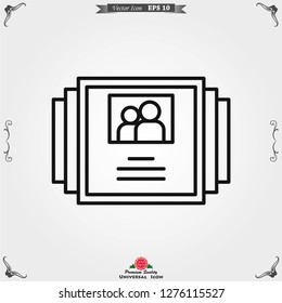 Photo album vector icon on white background.