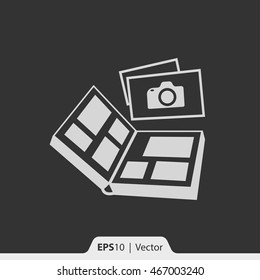 Photo album vector icon for web and print