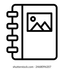 Photo Album Vector Line Icon Design