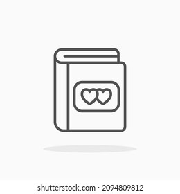 Photo album wedding icon. Editable Stroke and pixel perfect. Outline style. Vector illustration. Enjoy this icon for your project.