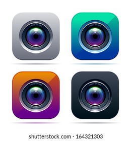 Photo App Icon. Color Variations. Vector Illustration.