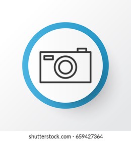 Photo Apparatus Icon Symbol. Premium Quality Isolated Digital Camera Element In Trendy Style.