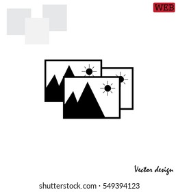Photo archive icon. Vector illustration.