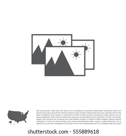 Photo archive icon. Vector illustration.