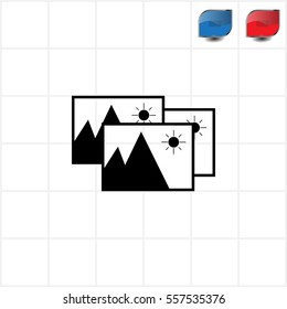 Photo archive icon. Vector illustration.