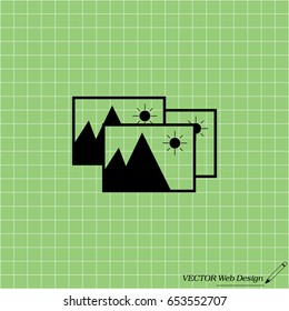 Photo archive icon. Vector illustration.