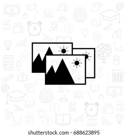 Photo archive icon. Vector illustration.