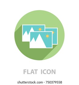 Photo archive icon. Vector illustration.
