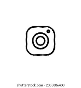 Photo attachment line icon. Simple style photo gallery poster background symbol. Photo attachment button. Photograph logo design element. T-shirt printing. Vector for sticker.