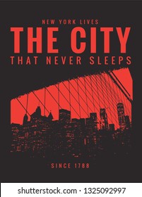 Photo based and Typographic illustration of new york . tee shirt graphics. print. vector
