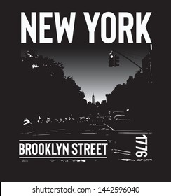 Photo based and Typographic illustration of new york . tee shirt graphics. print. vector
