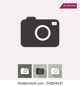 Photo - black and white icons. Vector illustration.