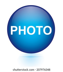 Photo blue circular button
