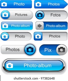 Photo blue design elements for website or app. Vector eps10.