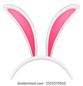 Photo booth bunny ears band cartoon icon isolated on white background