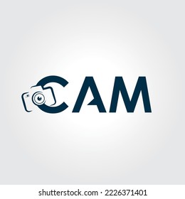 Photo booth camera logo stock template