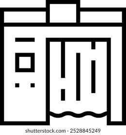 Icono del fotomatón. Diseño de estilo lineal delgado aislado sobre fondo blanco