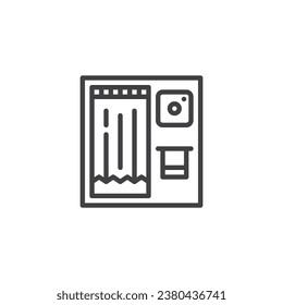 Photo Booth line icon. linear style sign for mobile concept and web design. Photo Booth outline vector icon. Symbol, logo illustration. Vector graphics