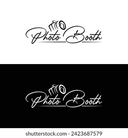 Photo Booth minimal word mark logo design for photography