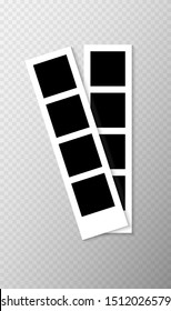 Photo booth pistures isolated on transparent background. Retro photo frame with shadow, realistic vector illustration