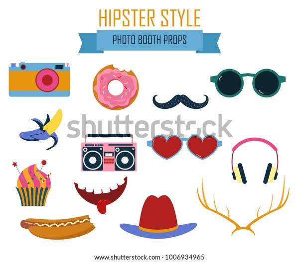 Photo Booth Printable Props Collection Hipster Stock Vector (Royalty Free) 1006934965 | Shutterstock