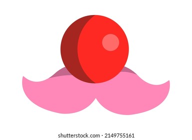Photo Booth Prop clown mustache and nose. Vector illustration