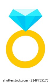 Photo Booth Prop a ring with a diamond. Vector illustration