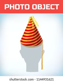 Photo booth Props. Birthday and Party Accessories. Can used for wedding and dates. birthday hat. Masquerade costume headdress. Carnival or Halloween Cartoon Vector illustration.