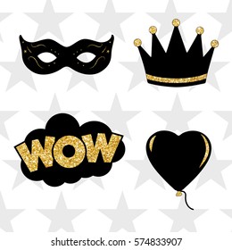 Photo Booth Props Vector Illustration