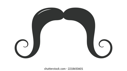 Icono plano del bigote retro de la foto