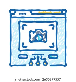 cabine de fotos ícone doodle conferência virtual esboço vetor. cabine de fotos sinal de conferência virtual. símbolo isolado ilustração