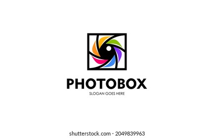 Plantilla de diseño de logotipo de caja fotográfica