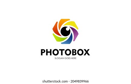 Plantilla de diseño de logotipo de caja fotográfica