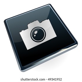 Photo button. Vector illustration