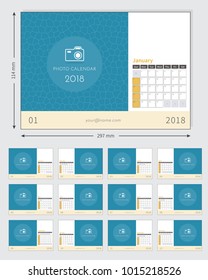 Photo calendar for year 2018 in vector colored design