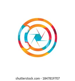 Photo call vector logo design. Snap call logo idea.