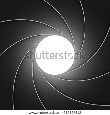 Photo camera aperture blades background with round copy space. Vector illustration.