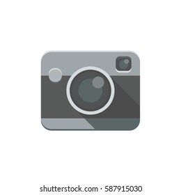 Photo camera app icon, flat style vector illustration