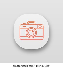 Photo camera app icon. Photography. Taking pictures. UI/UX user interface. Web or mobile application. Vector isolated illustration