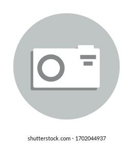 photo camera badge icon. Simple glyph, flat vector of web icons for ui and ux, website or mobile application