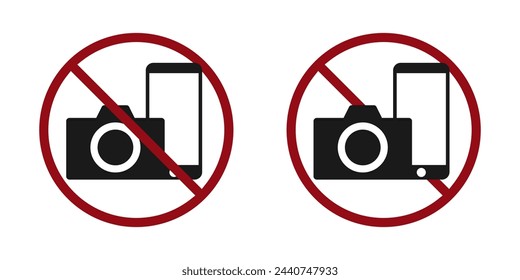 photo camera ban prohibit icon. Not allowed making photos. Forbidden photography and filming