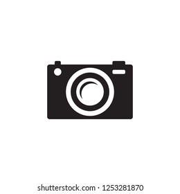 Photo camera - black icon on white background vector illustration for website, mobile application, presentation, infographic. Modern simple snapshot photography concept sign. Graphic design element. 