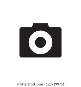 Photo camera - black icon on white background vector illustration for website, mobile application, presentation, infographic. Modern simple snapshot photography concept sign. Graphic design element. 