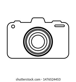 Photo camera black on a white background, vector illustration for design.