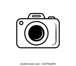 photo camera black outline isolated vector icon travel symbol