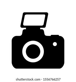 Photo camera black and white small icon